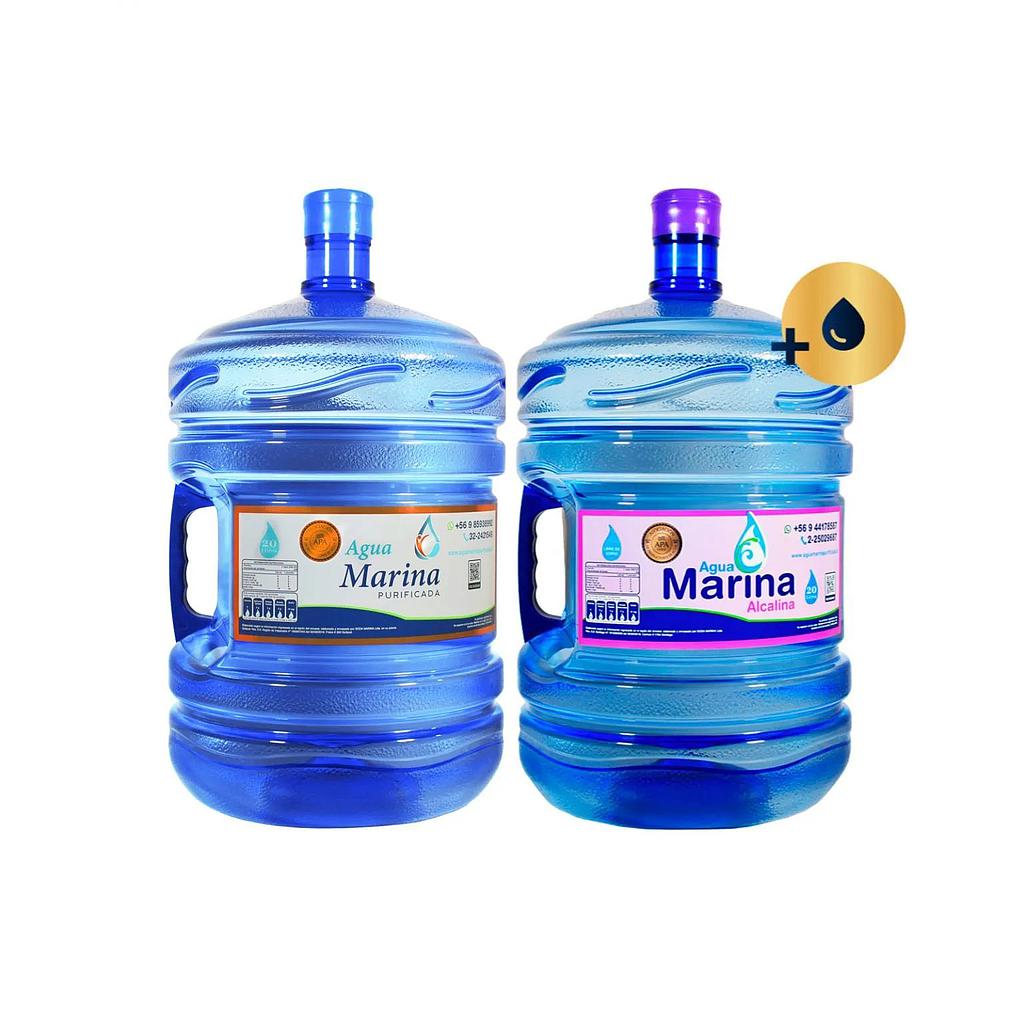 Agua purificada y Agua alcalina  2 Bidones de 20lts con carga